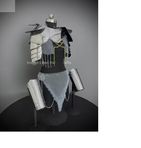 Calvin Handicraft Épaulettes de cuirasse en maille de fer plaqué argent et laiton, peintes, pour cosplay médiéval, antique et moderne - Product Image 3