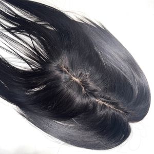 Cabello Humano 100% Real Vietnamita, Base de Seda, Topper con Flequillo de Encaje, Cabello Humano Liso 2025 - Product Image 5