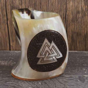 ฮอร์นแก้วทัคคอร์นสำหรับดื่มเบียร์แกะสลักจากธรรมชาติทำด้วยมือเขาแก้วบัฟฟาโลโคอิกาดแบบกำหนดเองได้ - Product Image 5