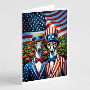 All American Whimsical A7 Greyhound Tarjetas de felicitación Paquete de 8 tarjetas de notas en blanco con sobres Tamaño 5x7 - Product Image 1