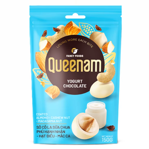 Fabricant de qualité professionnelle exportant des dragées chocolatées HALAL, des amandes, des noix de cajou et des noix de macadamia enrobées de yaourt, en sachets de 150g, pour l'OEM/ODM. - Product Image 1