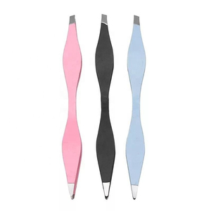 Pince à épiler professionnelle double face en acier inoxydable de qualité chirurgicale à double embout pour isolation et volume des cils - Product Image 1