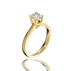 Anillo de Diamantes Naturales de Oro Sólido de 18K para Mujer, 3.9 mm D/VVS1, Corte Brillante Glosbe & Co, para Uso Diario - Product Image 2