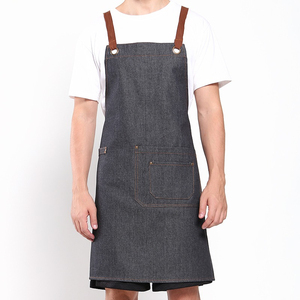 Best Selling Barber <b>Aprons</b> for Men Cotton/Polyester Breathable Sleeveless Blue Color with Custom Color Pockets with Private Logo - Product Image 6