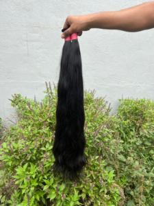 Cabello Humano Virgen Indio Crudo de Primera Calidad, Textura Suave, Cabello Liso Sin Procesar de Templo, en Venta - Product Image 3