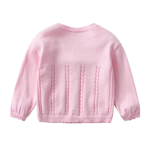 Suéter para niñas, oferta, color liso, ropa de primavera y otoño para niñas, suéter de punto de algodón para niños, producción en masa - Product Image 2