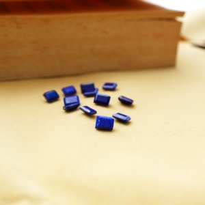 12 Piezas de Piedras Preciosas de Lapislázuli Natural Pulido, Corte Baguette Azul Real, 4x6mm, Calibradas, Piedras Sueltas para Joyería - Product Image 1