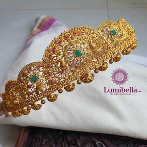 Nova Mart South Indian Ottiyanam Casual Alloy Gold Plated Oxidized Polish Fashion Body Jewelry - Product Image 1