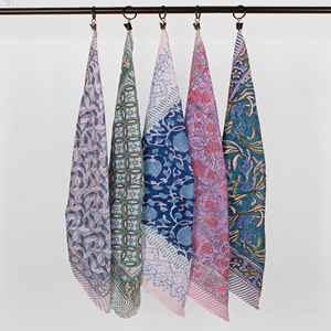 Hand Drawn <b>Neutral</b> Aesthetic Bandana Cotton Square Scarf Boho Chic Head Scarf Ethnic Spring Summer Unisex Accessory - Product Image 4