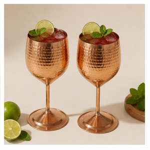 Wholesale Handcrafted Pure Copper <b>Wine</b> <b>Goblet</b> Set Antique Hammered Finish Metal <b>Wine</b> Glasses For Luxury Barware Restaurants Use - Product Image 4