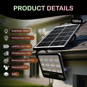 Lámpara Solar para Exteriores Homehop, Impermeable, 100W, LED, Automática, para Pared, Hogar, Jardín, Balcón, Patio - Product Image 4