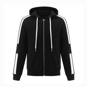 Conjunto de Chándal Personalizado al por Mayor con Capucha y Cremallera Completa, Sudadera con Capucha y Pantalones Jogger, Diseño de Contraste Lateral, para Gimnasio, Entrenamiento y Uso Casual - Product Image 1
