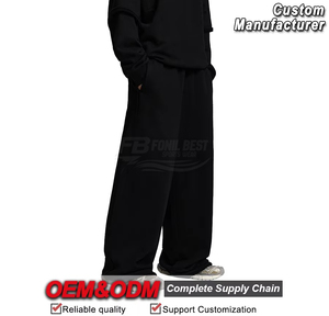 Men's Loose Cotton Track Pants <b>Drawstring</b> Closure Breathable Quick Dry Eco-Friendly Lightweight Casual Oversized Fit Straight - Product Image 5