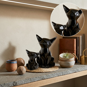Adorno de Cerámica Negra Brillante con Forma de Gato, Escultura Decorativa de Animales para Tienda de Regalos, Decoración del Hogar, Accesorios para Estantes - Product Image 4