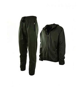 Conjunto Deportivo Gris para Hombre, con Capucha y Cremallera, Pantalones Largos, Ropa Casual de Otoño, Color Sólido, Transpirable, Material de Poliéster y Algodón - Product Image 6