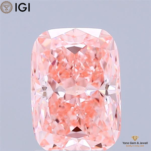 ใบรับรอง IGI เพชรทรงคุชชั่น 2.50 กะรัต สีชมพูแฟนซีสดใส ความสะอาดระดับ VS2 เพชร CVD ที่เพาะเลี้ยงในห้องปฏิบัติการ ของขวัญที่น่าจดจำสำหรับผู้หญิง - Product Image 1