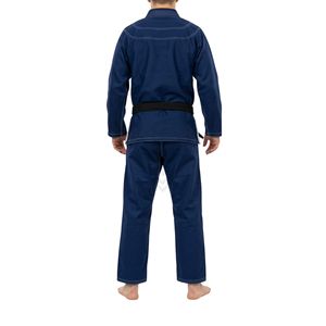 Conjunto de Uniforme de Karate Azul Marino para Artes Marciales, con Ribete Delgado en Contraste, Transpirable, Mezcla de Algodón, para Entrenamiento y Práctica en el Dojo - Product Image 2
