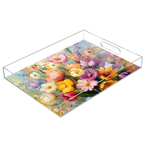 Best <b>Kitchen</b> Organizer acrylic Serving tray Custom Printed Household Tableware <b>Item</b> <b>For</b> Fruits Snacks Serving & Storage tray - Product Image 6