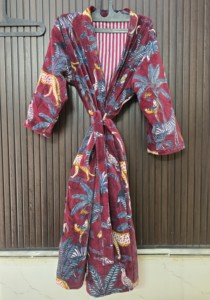 Robe longue en velours imprimé couleur vin pour femme, avec motif animalier, col en V, manches longues, douce et moelleuse, tenue décontractée d'été - Product Image 5