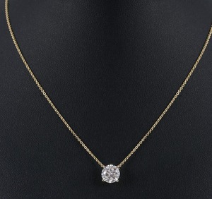 Collier pendentif solitaire en or massif 18 carats Redleaf avec diamant de laboratoire certifié IGI, taille brillant rond, couleur D, pureté VVS2, 2 carats, pour femme - Product Image 2