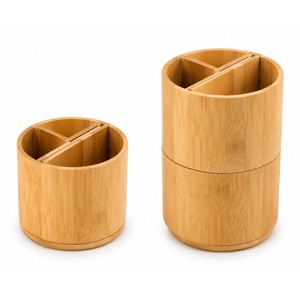 Portautensilios Apilable de Bambú con Divisores Deslizantes |   Almacenamiento de Cocina al por Mayor - Product Image 5
