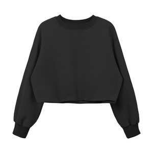 Sweat-shirt court sportif pour femme, léger et doux, à manches longues, parfait pour la salle de sport, le yoga, la course à pied ou les tenues décontractées - Product Image 1