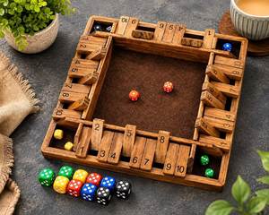 Jeu de société hexagonal à numéros avec dés et tuiles en bois, jeu Shut the Box avec dés et tuiles numérotées, jeu de société familial à poser sur table - Product Image 6
