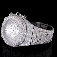 Montre en diamant Moissanite de luxe, haute qualité, personnalisée, style hip-hop entièrement sertie, 41 mm, mécanique ETA, acier inoxydable