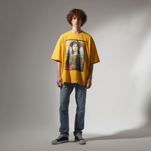 T-shirt à imprimé graphique en coton, style streetwear décontracté, coupe ample, style vintage, OEM - Product Image 1