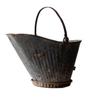 Seau à charbon en fer métallique finition rustique, fait main, de haute qualité, pour ensemble de cheminée et accessoires - Product Image 3