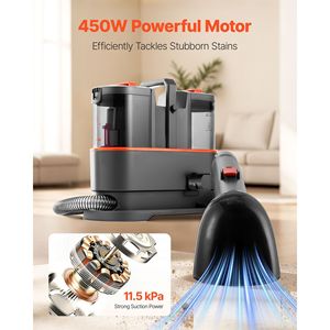 Portatile 50.72 oz serbatoio acqua pulita 27.05 oz serbatoio acqua sporca portatile 11.5Kpa mobili estrattore Spot macchia Deep Cleaner - Product Image 2