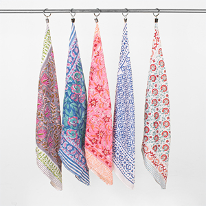 Cotton Floral Eco-Friendly Hand Block Printed Bandana Scarf Summer Handkerchief Unisex <b>Wrap</b> Breathable Ethnic Casual Wear - Product Image 6