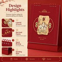 Calendrier de bureau du Nouvel An chinois 2027, Année du Chèvre, Logo personnalisé, Cadeau d'entreprise, Fournisseur en gros pour cadeaux d'affaires