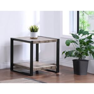 Tavolino Contemporaneo in Legno con Finitura Marrone Rustico e Ripiano Portaoggetti per Arredamento Soggiorno - Product Image 1