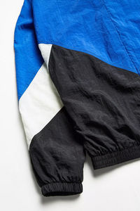 Men's Color Blocking Racer <b>Jacket</b> Blue Black White Stand Collar Windproof Sporty Autumn Wear Polyester Shell Zipper Closure - Product Image 6