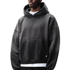 Sudadera con Capucha Vintage para Hombre, Estilo Oversize, Hombros Caídos, Bolsillos Canguro, Lavado Ácido, Tejido Grueso, Ideal para Invierno - Product Image 4