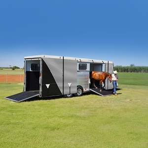 Remolque de Carga Eléctrico de 3 Pisos para Transporte de Ganado y Caballos, Usado, Personalizado, Estándar Belga, Disponible para Venta al por Mayor a Bajo Precio - Product Image 4