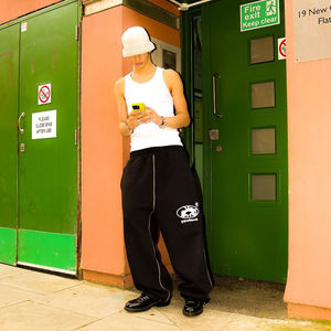 Pantalones Deportivos Anchos Personalizados para Hombre, 100% Algodón, Pierna Ancha, Bordados, Otoño Invierno, Fabricante Mayorista OEM - Product Image 6