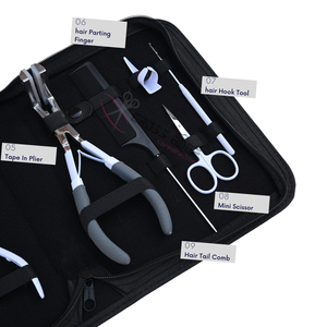Kit de herramientas definitivas para extensiones de cabello blanco con alicates para extensiones, alicates de crimpado y extracción de microlink, alicates de presión para extensiones de cinta y agujas - Product Image 4