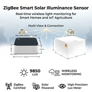เซ็นเซอร์วัดแสงอัจฉริยะ ZigBee พลังงานแสงอาทิตย์ เครื่องวัดความเข้มแสงไร้สาย จอภาพวัดแสงแบบเรียลไทม์ IoT การเกษตร บ้านอัจฉริยะ - Product Image 3