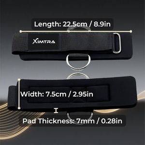 Heavy Duty Neoprene Wrist Cuff Support with Metal D-<b>Rings</b> for Cable Machine Gym Workout | <b>Adjustable</b> Ankle/Wrist Strap customize - Product Image 2