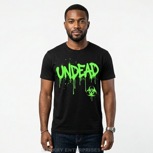 Camiseta al por mayor para hombre con estampado gráfico de zombis y apocalipsis, diseño de terror personalizado, camiseta de algodón, ropa casual de calle para hombre - Product Image 4