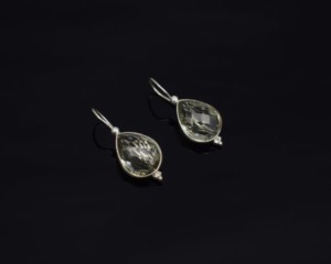 Pendientes de Plata de Ley 925 con Gema de Amatista Natural en Forma de Pera - Product Image 4