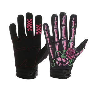 Gants de motocross en cuir pleine main respirants antidérapants avec fermeture auto-agrippante et grip personnalisé unisexe pour la course à vélo - Product Image 2