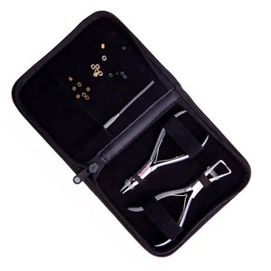 Kit d'outils pour extensions de cheveux en acier inoxydable allemand, finition sablée, pince pour extensions de cheveux à bandes adhésives avec peigne professionnel durable - Product Image 4