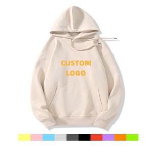 Heavyweight Cotton Oversized Hoodie Custom Logo <b>Plain</b> Blank Streetwear Unisex Fleece Pullover <b>Sweatshirt</b> Men Women Wholesale - Product Image 3