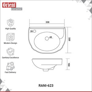 Offre exceptionnelle sur un lavabo mural en céramique blanche de conception super élégante certifié ISO et CE à prix de gros - Product Image 3