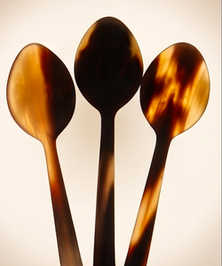Ensemble de 3 cuillères à salade en corne naturelle d'abalone, résistantes à la chaleur, pour mariage, cuisine, salle à manger, hôtel et restaurant - Product Image 3