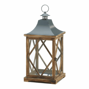 Farol de Madera Blanco Rústico, Portavelas Decorativo, Farol Colgante de Madera Envejecida para Decoración del Hogar, Bodas y Jardín - Product Image 5