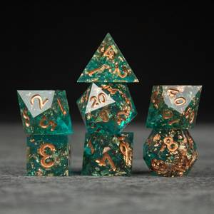 Handmade Resin Polyhedral 7-Piece Durable Eco-Friendly Gaming Dice Set Premium Smooth Rolling <b>DND</b> RPG Tabletop <b>Board</b> <b>Games</b> - Product Image 1